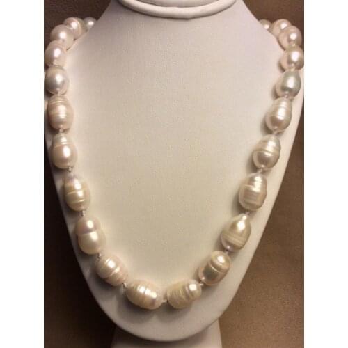 New 22” BEAUTIFUL 10-12MM SOUTH SEA BAROQUE WHITE PEARL NECKLACE AAA