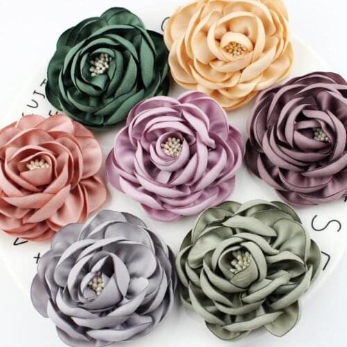 3.0" Burned Flower Burned Rosette Flat Back For Baby Girls Children Kids Hair Accessories Headband 50pcs/lot