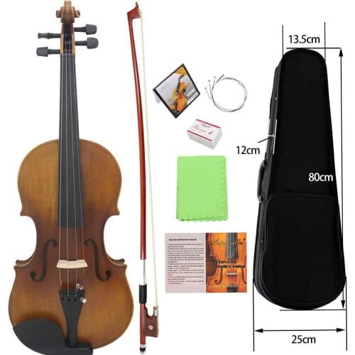 Full Size 4/4 Electric Violin Fiddle Maple Wood Stringed Instrument Ebony Fretboard Chin Rest 1/4" Connecting Cable Earphone