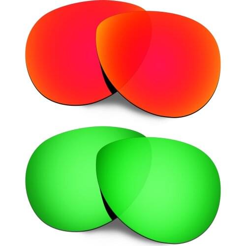 HKUCO Polarized Replacement Lenses For Feedback Sunglasses Red/Green 2 Pairs