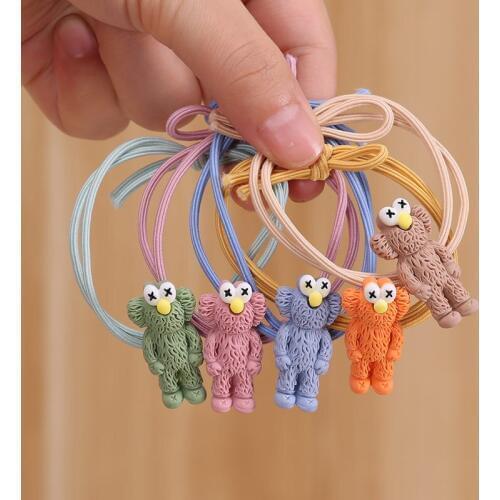 300pcs/lot DIY Simple Multi Resin Cartoon Animals Hair Band Cookie Monster Rubber Band Hair Styling Tools Accessories HA1347