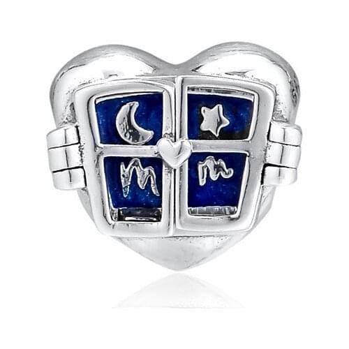 Window Heart Charms For Woman DIY Fits Original 925 Silver Bracelets Fashion Silver Beads For Jewelry Making