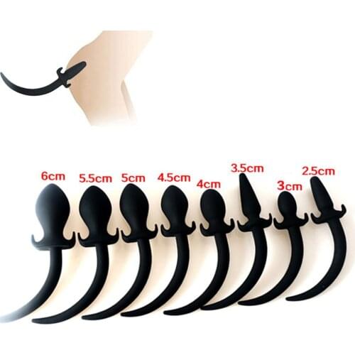 SM Silicone Dog Tail Anal Plug anus dilator Beads Ball Anus Expansion Beads Anus Dilator Expander Prostate Massager Sex Toys