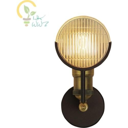 Lofe Style E27 Old Car Design Wall Lights Antique Edison Bulb Glass Wall Lamp Industrial Wall Sconce lamparas de pared