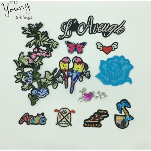 Fashion style Iron on patch Embroidery Patch Lace DIY Hot melt adhesive Badges Clothing Sewing Decorate Accessories Supplies