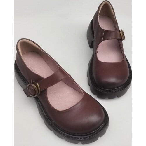 Women Shoes High-soled Platform Shoes 100% Genuine Leather Womens Flat Shoes Casual Summer Woman Flats Female Chunky Shoes