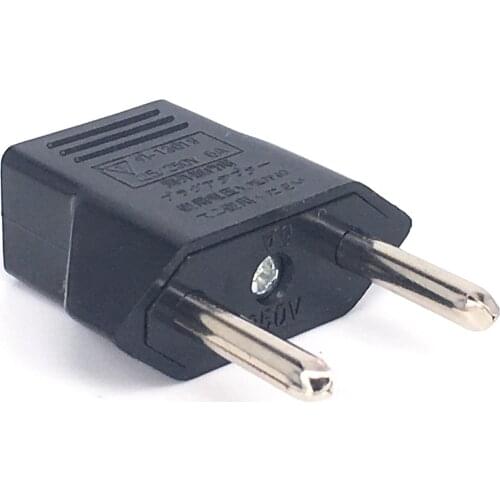 Universal US To EU Plug USA To Euro Europe Travel Wall AC Power Charger Outlet Adapter Converter 2 Round Socket Input Pin