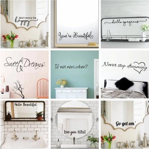 Nordic Style Phrase Quotes Vinyl Wall Sticker Italian Sentence Stickers For House Decoration Bedroom Decor Mirror Decals