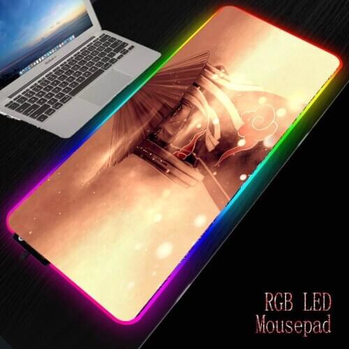 XGZ Anime Mouse Pad Naruto RGB Large Mouse Pad LED Lighting USB Keyboard Computer Pad Desk Mat Game Accessories