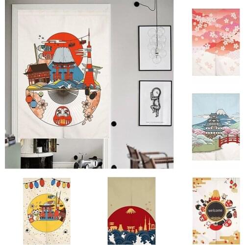 Japanese Kitchen Toilet Door Curtain Bedroom Geomantic Curtain Blackout Partition Curtain Home Decoration
