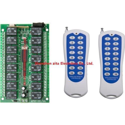 1000M Long Range DC12V 16CH Radio Controller RF Wireless Remote Control Switch System,315/433 Mhz,2*Transmitter + 1*Receiver