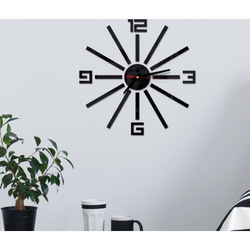 40cm 3D Wall Clock Modern Design DIY Acrylic Mirror Stickers Clock for Living Room Bedroom Home Decor Large Silent Elreloj Mural