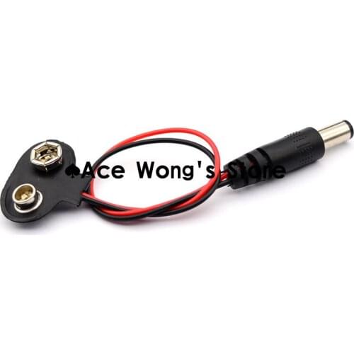 50pcs/lot 2.1 X 5.5mm Male Dc Plug to 9V Battery Clip Snap Accessories Free Shipping