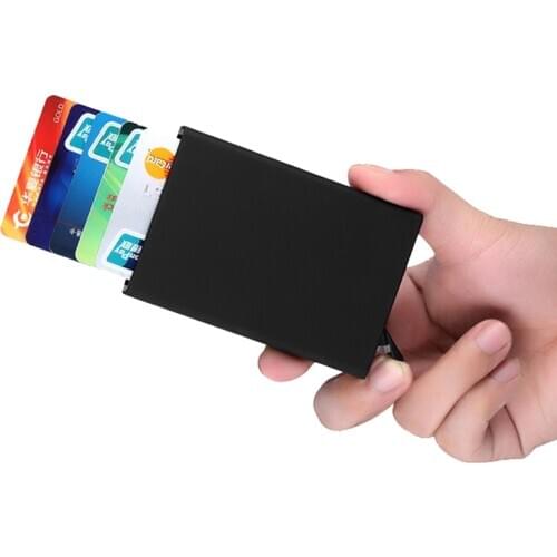 6-color RFID Metal Passes Holder Credit Card Box Stainless Steel Automatic Business Holder NFC Shielding Cards Case BAG1041