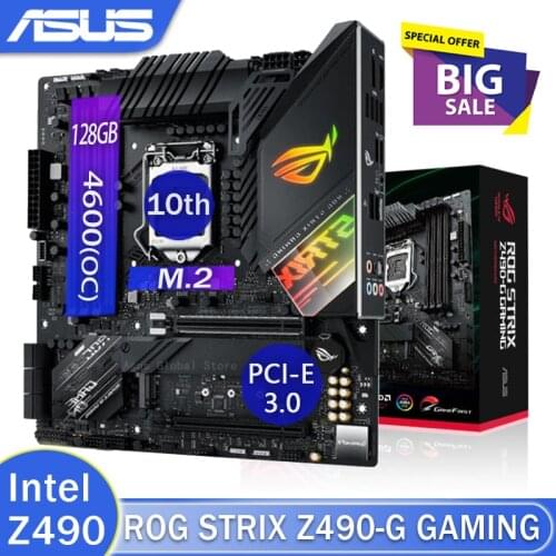 Asus ROG STRIX Z490-G GAMING Motherboard LGA 1200 Support Intel 10th-Gen Core/Pentium/Celeron DDR4 128GB Gaming Z490 Placa-Mãe
