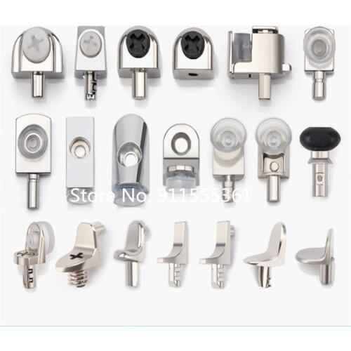 Shiny Chrome Zinc Furniture Cabinet Cupbard Closet Glass Shelf Rest Support Holder Bracket Clip Clamp Silicone Rubber Suction