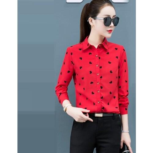 Korean Fashion Chiffon Women Blouses Office Lady Shirt and Blouse Long Sleeve Blusas Largas Plus Size XXXL/5XL Womens Tops