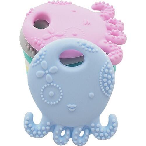 Chenkai 10PCS BPA Free Silicone Octopus Teether Soft Baby Pacifier Teething For DIY Baby Nursing Pacifier Clip Soother Chain Toy