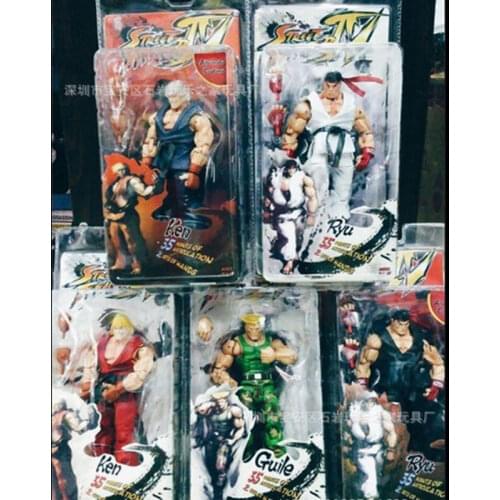 NECA Action Figure Newest Street Battle Super Movable Fighter 4 Long Gulie Ken Original Color 18cm Doll Model Toy Gift