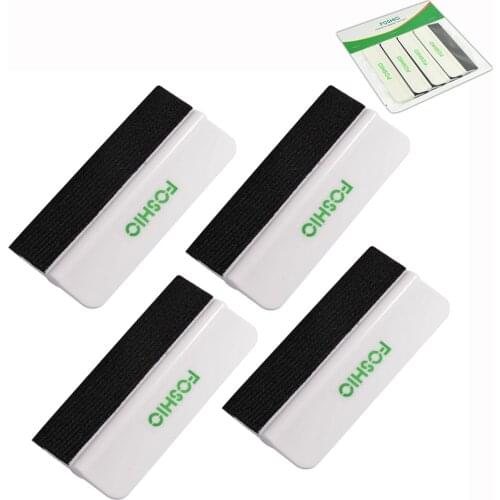 FOSHIO 4pcs Vinyl Car Wrapping Tool Window Film Tinting Installation Scraper Carbon Fiber Stickers Fabric Felt Squeegee Goods