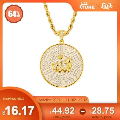 Personality Round Iced Out Cubic Zirconia Pendant Bling Necklace Men Hip Hop Jewelry Full Zirconia Pendant Necklace Fashion Gift