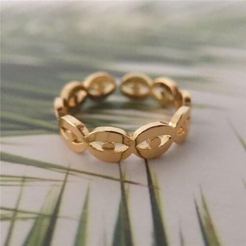 Korean New Ring For Women Guality Plated Shine Alloy Smooth Open Hollow Rings Bague Girl Party Jewelry