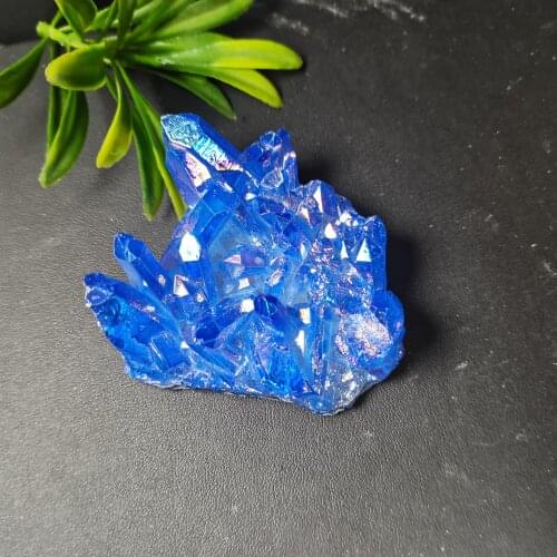 Crystal cluster Specimen Blue angel aura flower natural electroplating Gemstone quartz cluster Healing