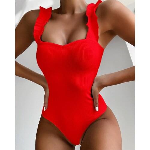 LAWEHXF Red One-piece Swimwear
