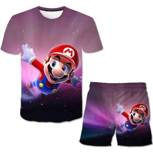 2021 Hot Games Mario-bros Baby Boys Girls Tshirts Suits Childrens Clothing Sets T-shirt & Shorts Girls Boys Clothes Pants Suit
