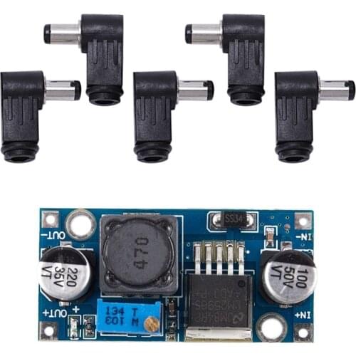 LM2596S DC-DC Buck Power Supply Module LM2576 With 5Pcs DC In-Line Plug Socket Jack Connector