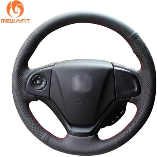 MEWANT Black Artificial Leather Car Steering Wheel Cover for Honda CR-V CRV 2012 2013 2014 2015 2016 2017 2018