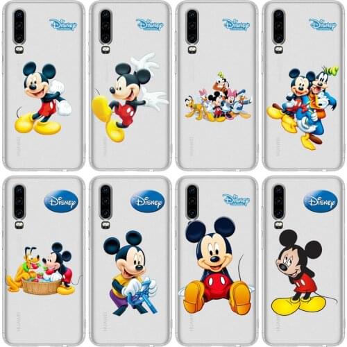 Mickey Anime Transparent Phone Case For Huawei P 40 30 20 10 9 8 Lite E Pro Plus Etui Coque Painting Hoesjes comic fas
