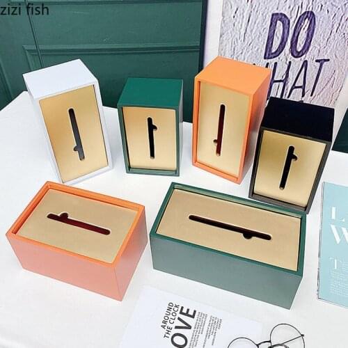 Minimalist Resin Tissue Box Rectangle Decorative Tissue Boxes Dinner Table Paper Towel Organizer Modern Home Decoration Modern
