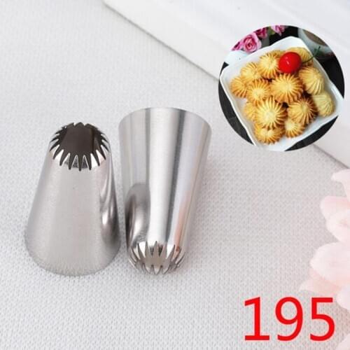 #195 Large Size Cake Decorating Pastry Piping Nozzle Icing Tips Bakeware Kitchen Cookies Tools Stainless Steel Cake Tools