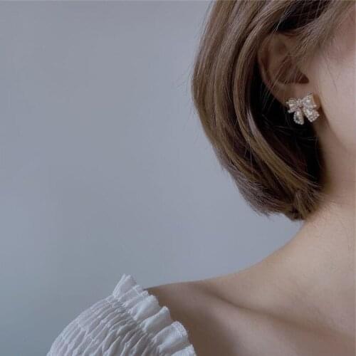 New personalized fashion bow Pearl Earrings accessories