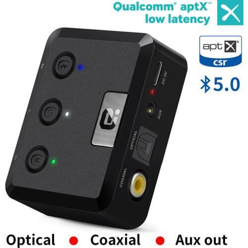 APTX Bluetooth 5.0 Receiver APTX LL 3.5mm AUX RCA Optical Coaxial Wireless Stereo Audio Receiver Adapter For Speaker Amplifier