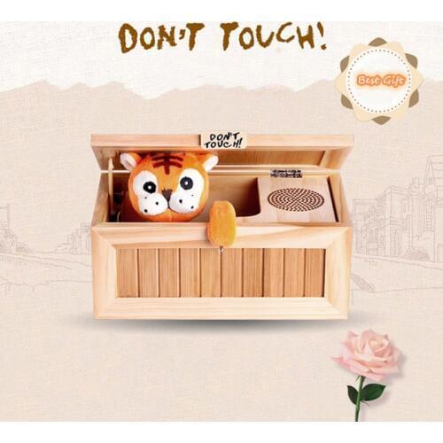 DROPSHIPPING Cartoon Tiger Practical Jokes Toys Don't Touch Useless Box Leave Me Alone Machine Creative Adult Gifts Toys for Kid