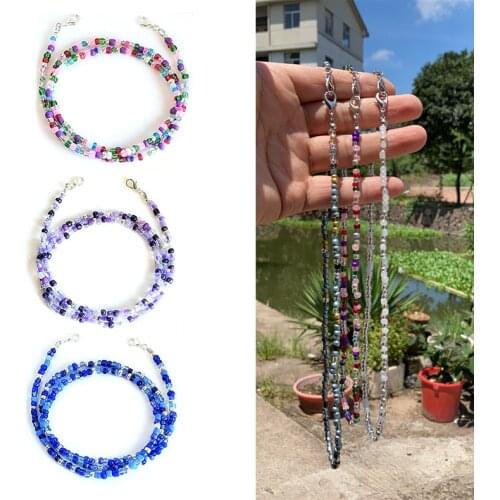 Adjustable Length Mask Chain Eyeglass Chains Sunglasses Necklace Beaded Glasses Chain Necklaces Strap Holder for Women Kids Safe
