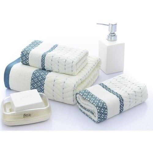 100% Cotton Luxury Towel 3 Piece Set Large Adult Bath Towel Household Face Towel Thickening Soft and Quick-drying Bathroom