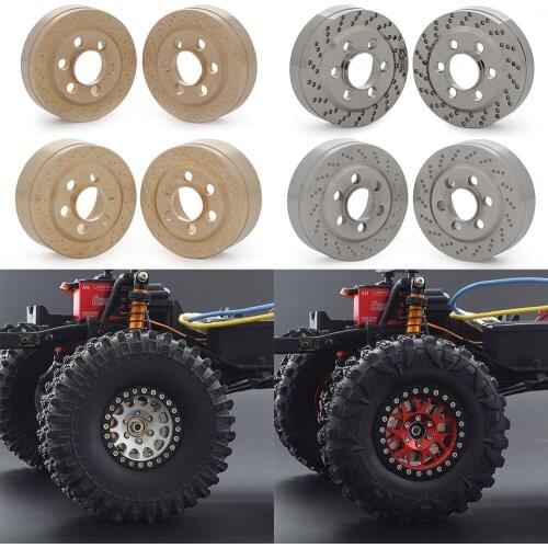 2PCS Brass Silver Anodized Brake Disc Weights for 1.9 2.2 Inch Wheel Rims 1/10 RC Crawler TRX4 TRX6 Axial SCX10 90046 Capra TF2