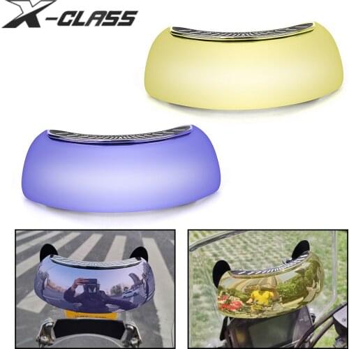 Universal Motorcycle Rearview Mirror 180 Angle Central Windshield Rear View Mirror for Vespa Kawasaki Yamaha Ducati Honda BMW