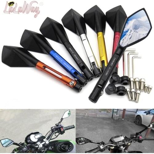 10mm 8mm CNC Universal Motorcycle Side Mirror Rearview View Mirrors , For Street Bikes Cruiser Scooters,For Yamaha Harley Honda