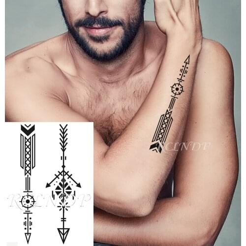 Waterproof Temporary Tattoo Sticker Arrow Triangle Pattern Geometric Symbol Fake Tatto Flash Tatoo Art for Men Women