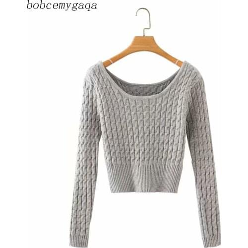 O neck knitting sweater women casual knitted winter sweater pullover female Autumn winter jumper
