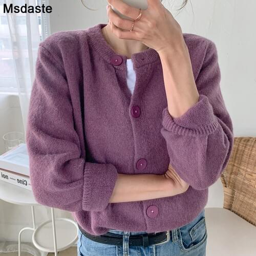 Women Knitwear Sweater Cardigan Autumn Winter Spring Casual Female Knitted Button Cardigans Korean Lady Sweaters Cardigans Tops