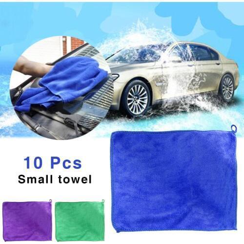 10 PCS Microfiber Car Cleaning Towel Automobile Motorcycle Washing Glass Household Cleaning Small Towel