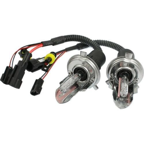 2 Pcs 35W DC 12V 12000K H4 HID Xenon Hi/Lo Beam Front Lights Bulbs Harness