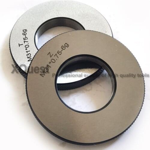 2pcs Metric thread ring gauge gauges set 6g M31 M31X2 M31X1.5 M31X1 M31X0.75 go nogo T Z Right hand Fine screw thread ring gage