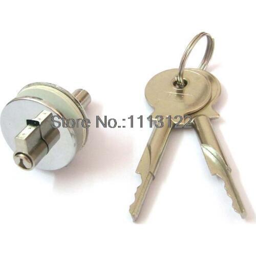 232 Glass Showcase Lock Glass Sliding Cabinet Lock Brass Cylinder Glass Door Lock Key Aliked 1 PC