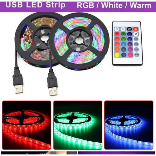 3M 4M 5M USB Power LED Strip light RGB White/Warm White 2835 SMD HDTV TV Desktop PC Screen Backlight & Bias lighting